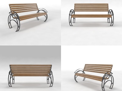 3d现代户外休闲椅模型