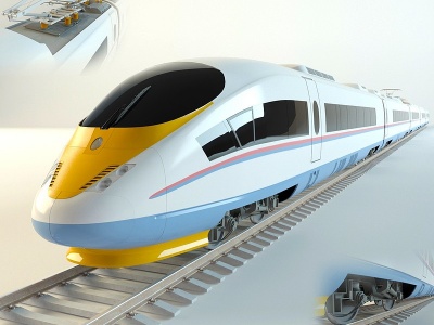3d現代交通設備高鐵動車模型