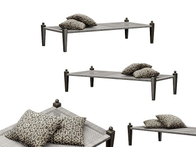 3d现代编织休闲沙发床模型