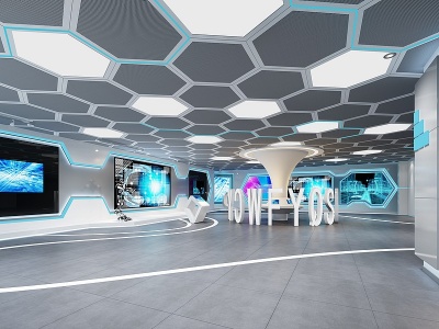 3d现代科技科幻展厅模型