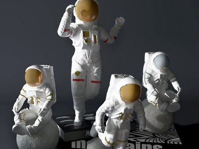 现代太空宇航员装饰摆件模型3d模型
