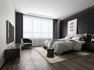 现代卧室床头柜模型3d模型