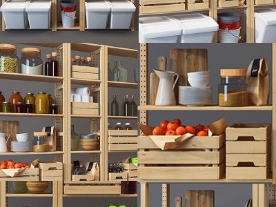 现代厨房调味品置物架模型3d模型