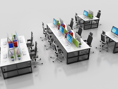 3d工业风办公桌模型