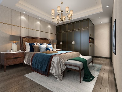 新中式卧室吊灯模型3d模型