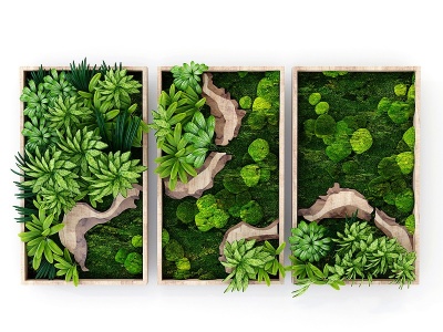 现代花草植物墙模型3d模型