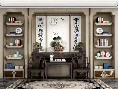 中式古典实木家具模型3d模型