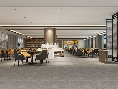 3d新中式酒店大堂宴会厅模型
