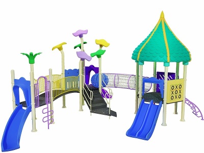 现代儿童滑梯游乐设备模型3d模型