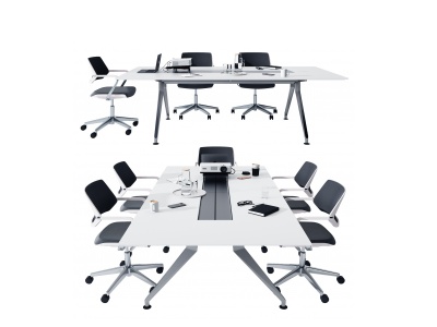 3d现代小会议桌椅模型