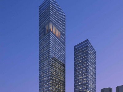 3d现代超高层商业办公楼模型