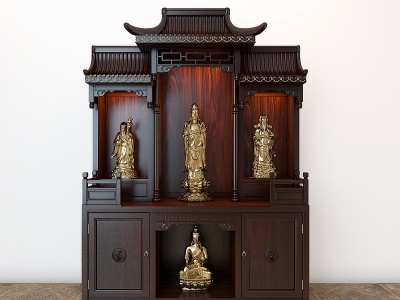 中式佛龛柜模型3d模型