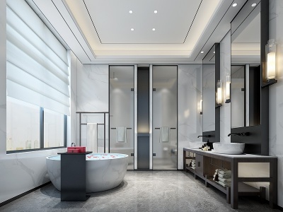新中式酒店卫生间模型3d模型