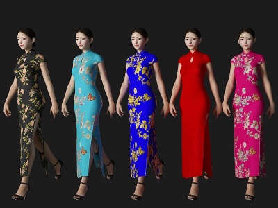 3d旗袍女人模型