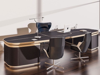 3d简欧办公桌椅模型