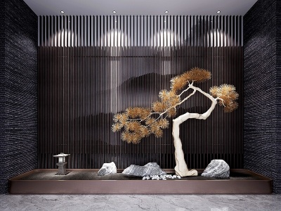 3d仿真松树中式景观模型