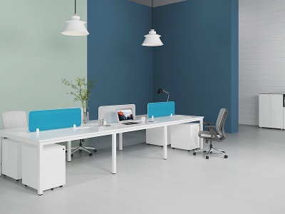 3d现代办公桌椅工位模型