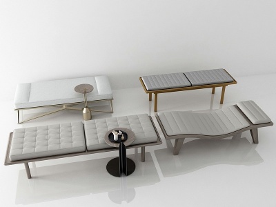 新中式床尾凳模型3d模型
