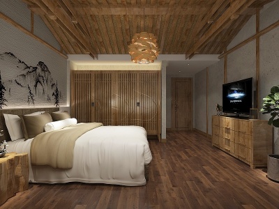 东南亚民宿卧室模型3d模型