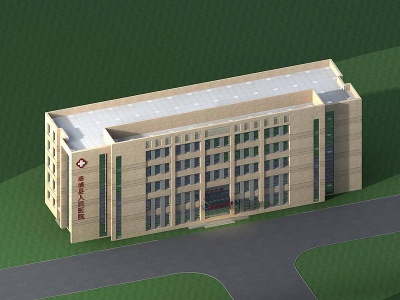现代洛浦县人民医院模型3d模型