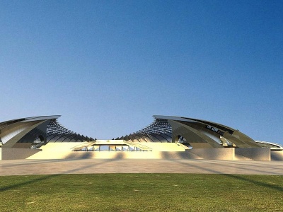 3d泰州体育公园现代体育馆模型