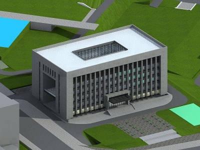 3d现代多层办公楼模型