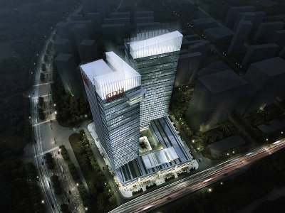 现代超高层办公楼模型3d模型