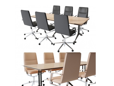 3d现代小会议桌椅模型