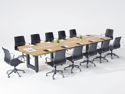 3d现代办公会议桌椅模型