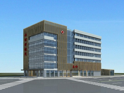 3d现代医院办公楼酒店模型