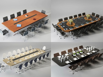 现代会议桌椅模型3d模型