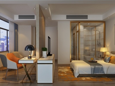 现代宾馆客房模型3d模型