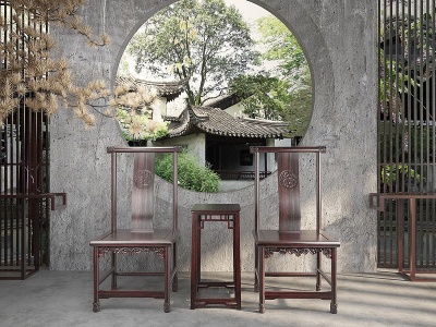 3d中式古典红木实木家具模型