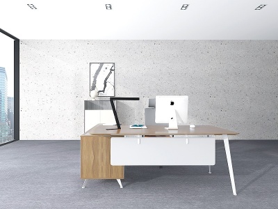 3d现代总经理办公桌椅模型