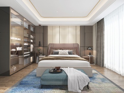 现代风格卧室床模型3d模型