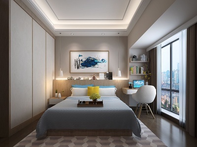 3d现代时尚卧室模型