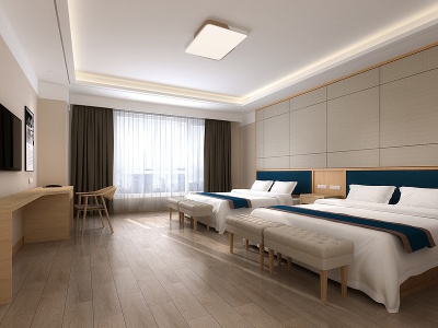 3d日式酒店客房模型