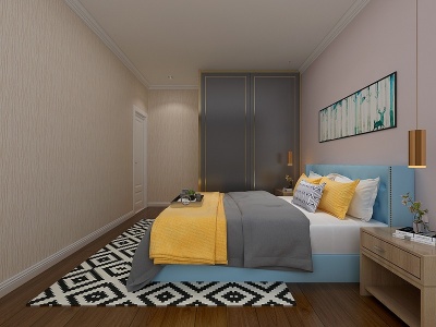 3d后现代卧室模型