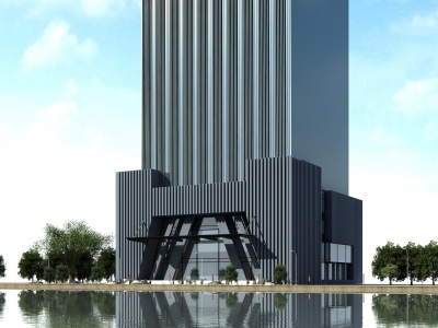 现代高层玻璃酒店3d模型