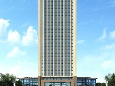 现代高层酒店办公楼3d模型