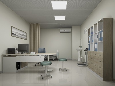 3d现代医院诊疗室模型