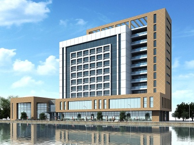 3d现代酒店办公楼公建医院模型