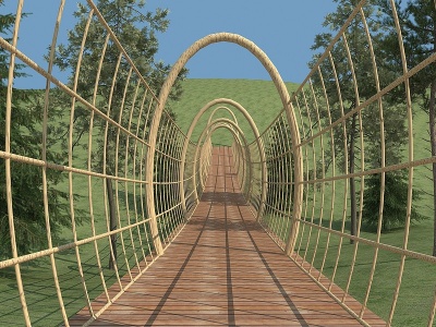 景观桥模型3d模型