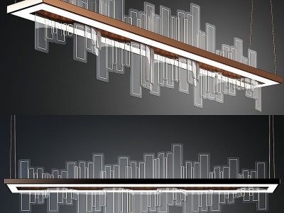 新中式玻璃吊灯模型3d模型