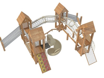 木质滑梯模型3d模型