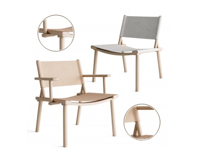 現代木制扶手椅模型3d模型