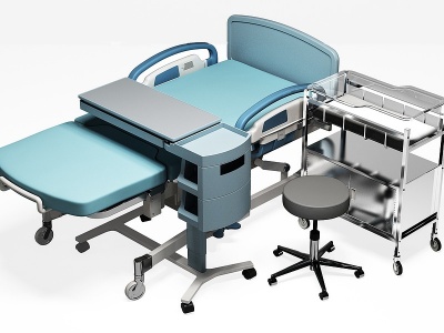 3d现代医用器材诊疗床模型