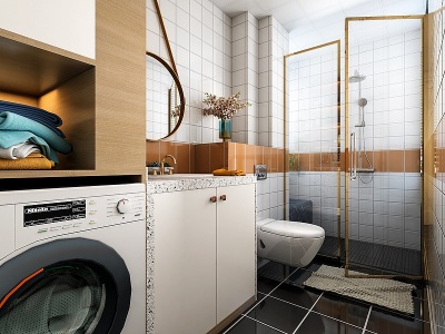 北欧洗衣机房模型3d模型