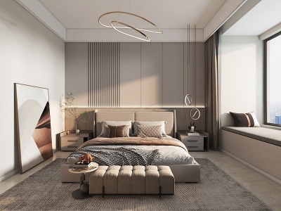 3d现代卧室风格模型