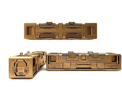 3d现代风格金属箱子模型